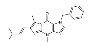 (E)-1-benzyl-1,4-dihydro-4,7-dimethyl-6-(3-methyl-1-butenyl)-9H-imidazo<1,2-a>purin-9-one Structure