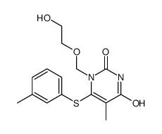 1-(2-hydroxyethoxymethyl)-5-methyl-6-(3-methylphenyl)sulfanylpyrimidine-2,4-dione结构式