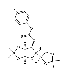 1,2:5,6-di-O-isopropylidene-3-O-(4-fluorophenoxy)thionocarbonyl-α-D-glucofuranose Structure