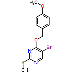 5-Bromo-4-[(4-methoxybenzyl)oxy]-2-(methylsulfanyl)pyrimidine Structure