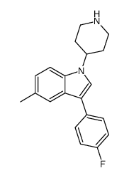 3-(4-fluorophenyl)-5-methyl-1-(4-piperidyl)-1H-indole结构式