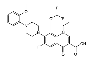 1-Ethyl-8-difluoromethoxy-6-fluoro-1,4-didehydro-7-[4-(2-methoxyphenyl )-1-piperazinyl]-4-oxoquinoline-3-carboxylic acid structure