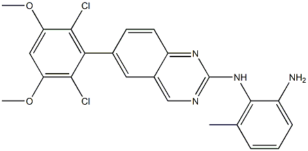 N1-(6-(2,6-dichloro-3,5-dimethoxyphenyl)quinazolin-2-yl)-6-methylbenzene-1,2-diamine结构式