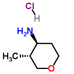 (3R,4S)-3-methyloxan-4-amine hydrochloride结构式