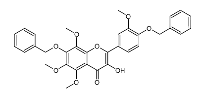 7-(benzyloxy)-2-(4-(benzyloxy)-3-methoxyphenyl)-3-hydroxy-5,6,8-trimethoxy-4H-chromen-4-one结构式