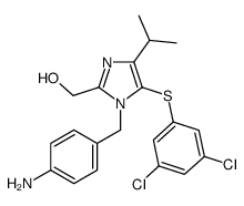[1-[(4-aminophenyl)methyl]-5-(3,5-dichlorophenyl)sulfanyl-4-propan-2-ylimidazol-2-yl]methanol Structure