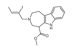 3-((Z)-2-Iodo-but-2-enyl)-1,2,3,4,5,6-hexahydro-azepino[4,5-b]indole-5-carboxylic acid methyl ester Structure