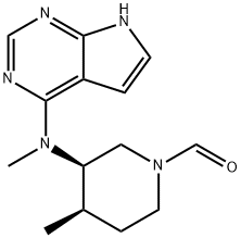 (3R,4R)-4-methyl-3-(methyl(7H-pyrrolo[2,3-d]pyrimidin-4-yl)amino)piperidine-1-carbaldehyde picture