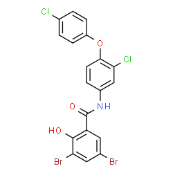 3,5-Dibromo-N-[3-chloro-4-(4-chlorophenoxy)phenyl]-2-hydroxybenzamide Structure