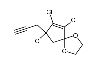 (+/-)-4-Hydroxy-4-(2-propynyl)-2,3-dichloro-1,1-ethylenedioxy-2-cyclopentene Structure
