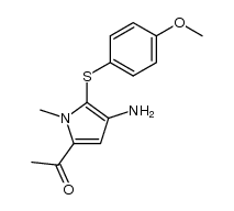 2-acetyl-4-amino-5-(4-methoxyphenylthio)-1-methylpyrrole结构式