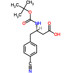 Boc-(S)-3-Amino-4-(4-cyano-phenyl)-butyric acid structure