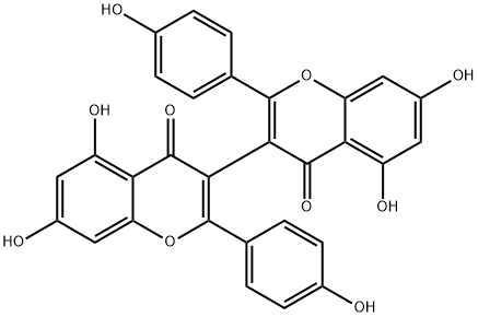 4',4''',5,5'',7,7''-Hexahydroxy-3,3''-biflavone结构式