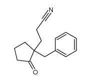 2-Benzyl-2-[2-cyan-aethyl]-cyclopentanon Structure