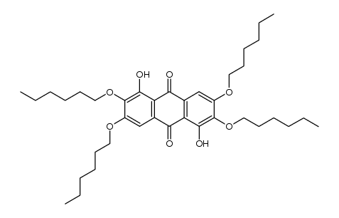 2,3,6,7-tetrakis(hexyloxy)-1,5-dihydroxyanthracene-9,10-dione Structure