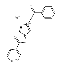 1H-Imidazolium,1,3-bis(2-oxo-2-phenylethyl)-, bromide (1:1) structure