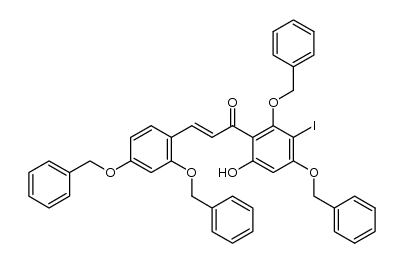 2,4,2',4'-tetrakis(benzyloxy)-6'-hydroxy-3'-iodochalcone Structure