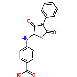 4-[(2,4-Dioxo-3-phenyl-1,3-thiazolidin-5-yl)amino]benzoic acid结构式