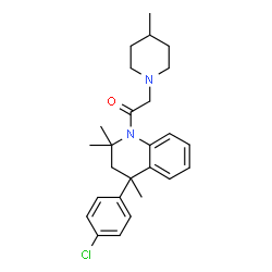 1-[4-(4-chlorophenyl)-2,2,4-trimethyl-3,4-dihydroquinolin-1(2H)-yl]-2-(4-methylpiperidin-1-yl)ethanone结构式