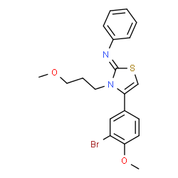 N-(4-(3-bromo-4-methoxyphenyl)-3-(3-methoxypropyl)-1,3-thiazol-2(3H)-ylidene)-N-phenylamine structure