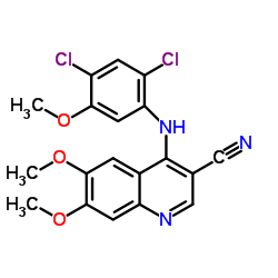 4-[(2,4-Dichloro-5-methoxyphenyl)amino]-6,7-dimethoxy-3-quinolinecarbonitrile结构式