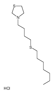 3-(4-heptylsulfanylbutyl)-1,3-thiazolidine,hydrochloride Structure