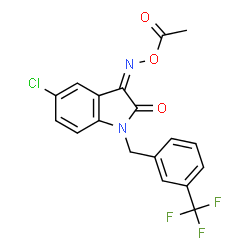 (3Z)-3-(Acetoxyimino)-5-chloro-1-[3-(trifluoromethyl)benzyl]-1,3-dihydro-2H-indol-2-one结构式