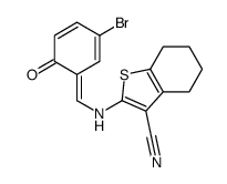 2-[[(E)-(3-bromo-6-oxocyclohexa-2,4-dien-1-ylidene)methyl]amino]-4,5,6,7-tetrahydro-1-benzothiophene-3-carbonitrile结构式