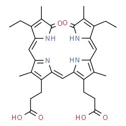 1,19-Dioxo-2,7,13,18-tetramethyl-3,17-diethyl-1,19,22,24-tetrahydro-21H-biline-8,12-dipropionic acid结构式