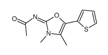 N-(3,4-dimethyl-5-thiophen-2-yl-1,3-oxazol-2-ylidene)acetamide结构式
