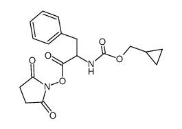 2-Cyclopropylmethoxycarbonylamino-3-phenyl-propionic acid 2,5-dioxo-pyrrolidin-1-yl ester Structure