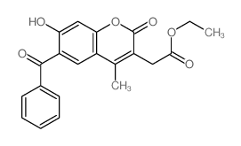 ethyl 2-(6-benzoyl-7-hydroxy-4-methyl-2-oxo-chromen-3-yl)acetate structure