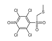 2,3,5,6-tetrachloro-4-(methylsulfanylmethylsulfonyl)-1-oxidopyridin-1-ium结构式