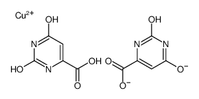 bis(1,2,3,6-tetrahydro-2,6-dioxo-4-pyrimidinecarboxylato-N3,O4)copper structure