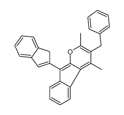 3-benzyl-9-(1H-inden-2-yl)-2,4-dimethylindeno[2,1-b]pyran结构式