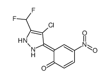 6-[4-chloro-5-(difluoromethyl)-1,2-dihydropyrazol-3-ylidene]-4-nitrocyclohexa-2,4-dien-1-one结构式