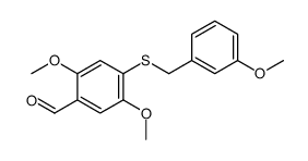 2,5-dimethoxy-4-[(3-methoxyphenyl)methylsulfanyl]benzaldehyde结构式