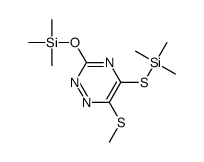 trimethyl-[(6-methylsulfanyl-3-trimethylsilyloxy-1,2,4-triazin-5-yl)sulfanyl]silane Structure