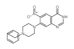 7-(4-benzylpiperazin-1-yl)-6-nitro-1H-quinazolin-4-one结构式