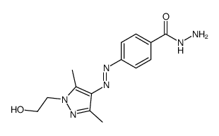 4-[1-(2-Hydroxy-ethyl)-3,5-dimethyl-1H-pyrazol-4-ylazo]-benzoic acid hydrazide结构式