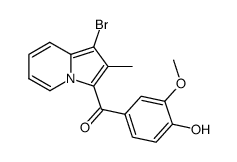 (1-Bromo-2-methyl-indolizin-3-yl)-(4-hydroxy-3-methoxy-phenyl)-methanone结构式