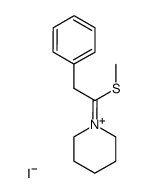 1-(1-(methylthio)-2-phenylethylidene)piperidin-1-ium iodide结构式