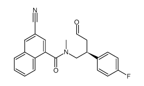 3-cyano-N-[(2S)-2-(4-fluorophenyl)-4-oxobutyl]-N-methyl-1-naphthamide结构式