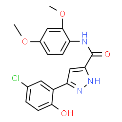 3-(5-Chloro-2-hydroxyphenyl)-N-(2,4-dimethoxyphenyl)-1H-pyrazole-5-carboxamide结构式