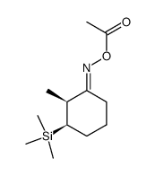 (2S,3R,E)-2-methyl-3-(trimethylsilyl)cyclohexan-1-one O-acetyl oxime结构式