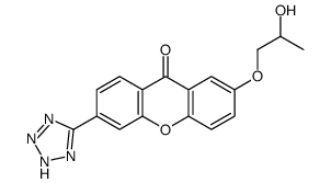 2-(2-hydroxypropoxy)-6-(2H-tetrazol-5-yl)xanthen-9-one Structure