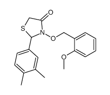 2-(3,4-dimethylphenyl)-3-[(2-methoxyphenyl)methoxy]-1,3-thiazolidin-4-one Structure