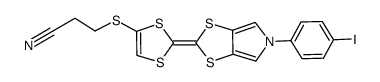 2-{4-(2-cyanoethylthio)-1,3-dithiole-2-yliden}-5-(4-iodophenyl)-(1,3)dithiolo[4,5-c]pyrrole结构式