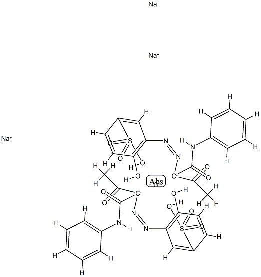 trisodium bis[3-[[1-(anilinocarbonyl)-2-oxopropyl]azo]-4-hydroxybenzenesulphonato(3-)]chromate(3-)结构式