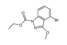 4-Bromo-3-methoxy-indazole-1-carboxylic acid ethyl ester结构式